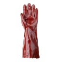Gants en PVC orange 40cm doublé coton Taille 10