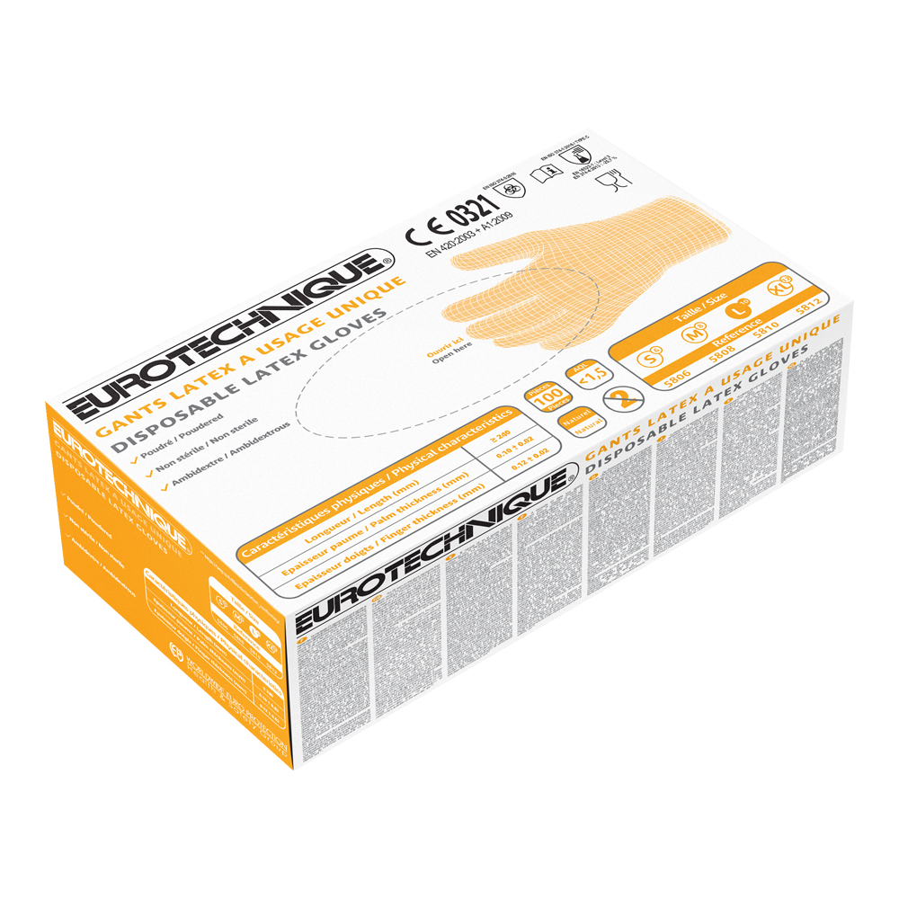 Gants jetables Latex poudrés