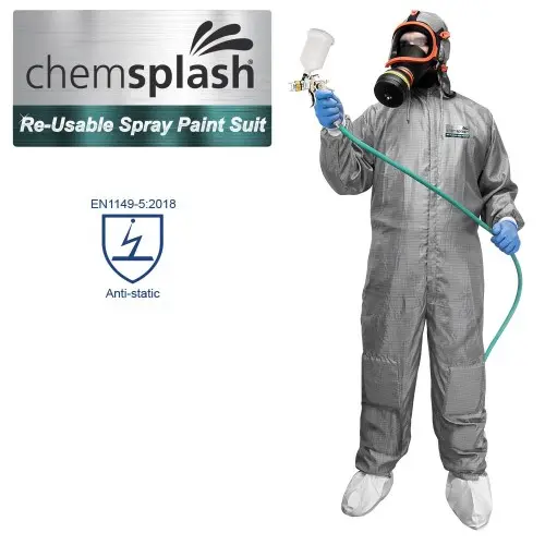 Combinaison de peinture en aérosol réutilisable Norme antistatique EN 1149-5:2018 - Réf.2788