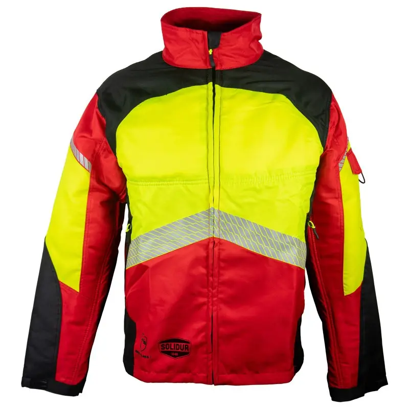 Veste AUTHENTIC Rouge - Protection scie à chaîne CL1 et DEPERLANTE