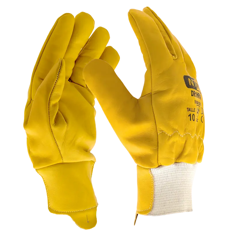 Gants Docker DR1HPAK Cuir de bovin pleine fleur hydrofuge protège artère (par 10 paires)