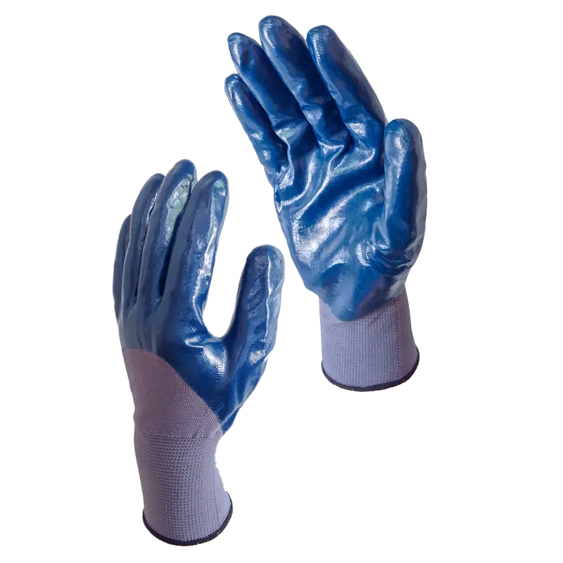 Gants de Manutention NOVA N070 Enduction ¾ NITRILE BLEU (par 10 paires)