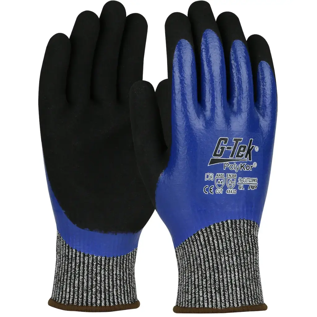 Gants Anti-coupures 16-CUT229MS-EN enductions nitrile - adhérence élevée (par 12 paires)