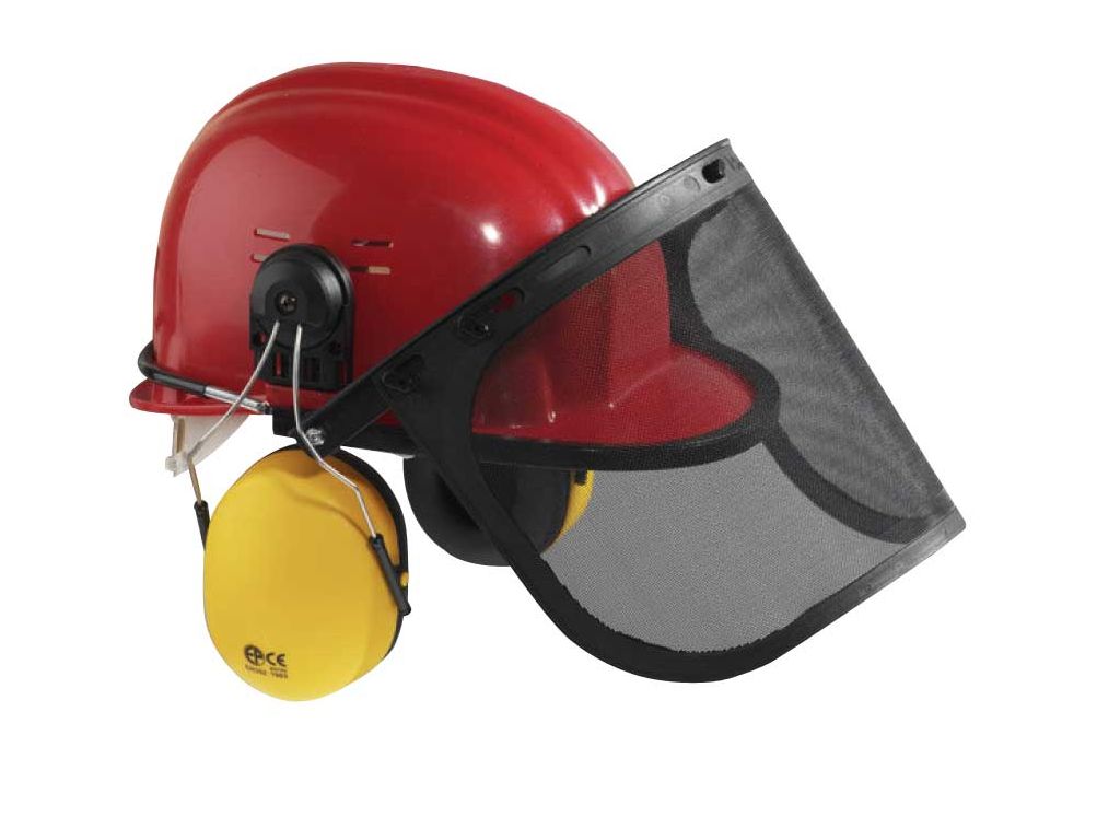 Kit casque débroussaillage MO60790 avec coquille anti-bruit et face grillagée