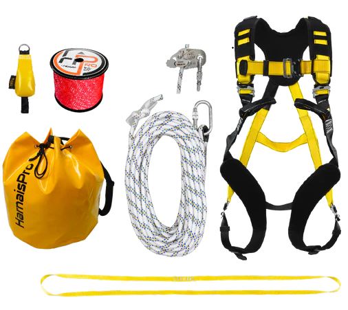 Kit Antichute, déplacement sur Toiture photovoltaïque , Harnais FASTO, Cordage 30m