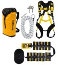 Kit Antichute sur Toiture terrasse, Sangle 10m, Harnais FASTO, Cordage 20m