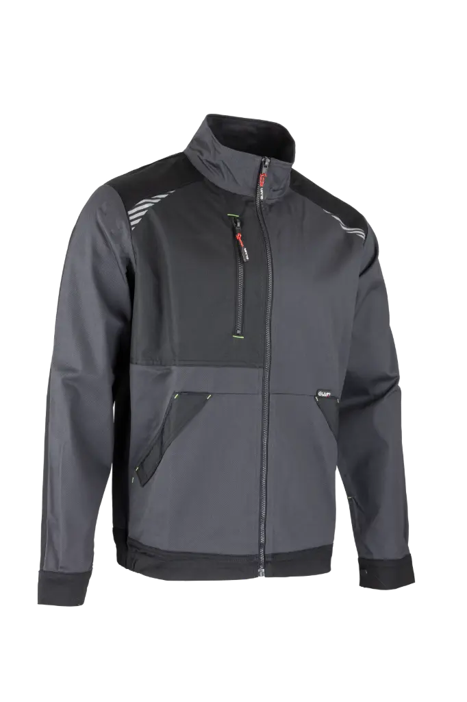 Veste CYCLOPE coton 60% Polyester 40% + Elasthanne - Gris/Noir 280gr