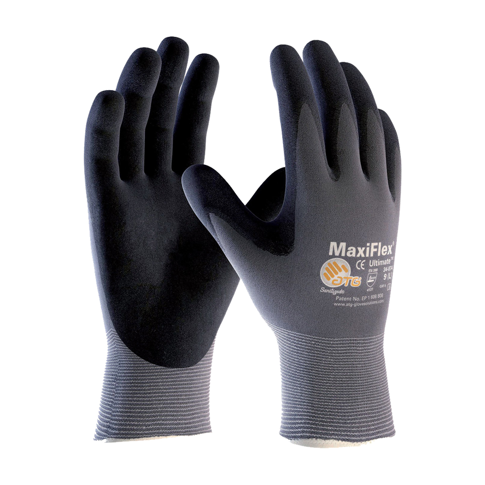Gants de Manutention fine en Nylon enduit Nitrile MAXIFLEX ULTIMATE (par 12 paires)