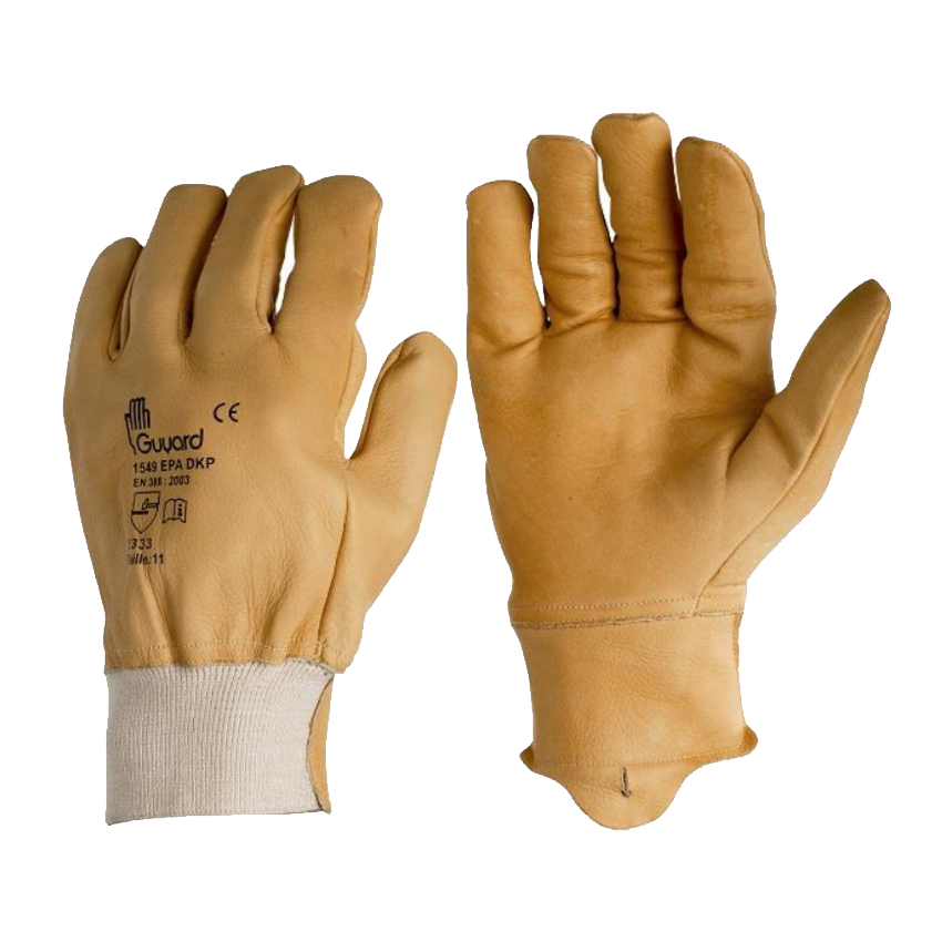 Gants Anti-coupures Cuir fleur de bovin hydrofuge avec protège artère (par 10 paires)