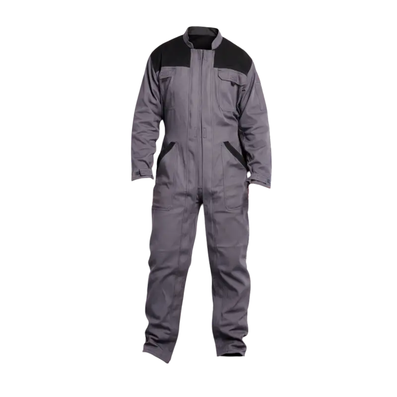 Combinaison OCTAVE double Zip 60%Coton 40%Polyester Gris/Noir 310gr