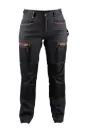 Pantalon Stretch Femme, CHARLOTTE Poches genouillères OXFORD imperméable (Gris nuit/Noir)