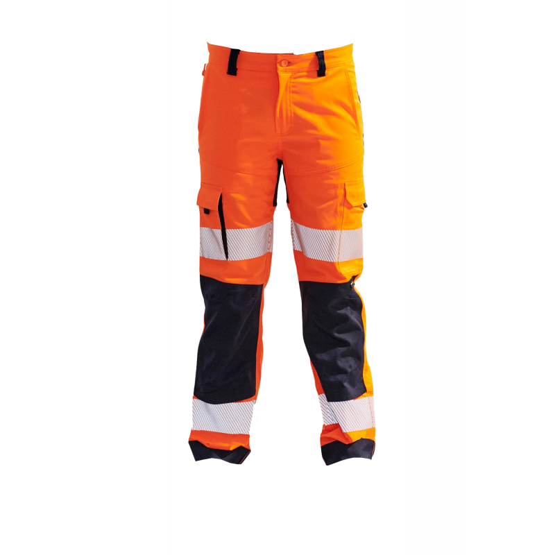 Pantalon LEON HV EN ISO 20471 Poly-Coton-Elasthanne 245gr avec poches genoux