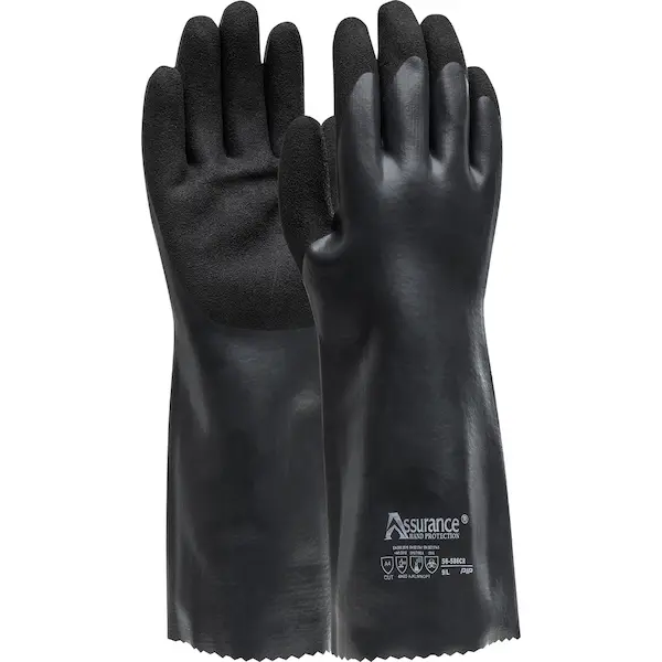 Gants Protection Chimique enrobé nitrile 56-586CR - TYP A AJKLMNOPT 33,5/36cm (par 6 paires)