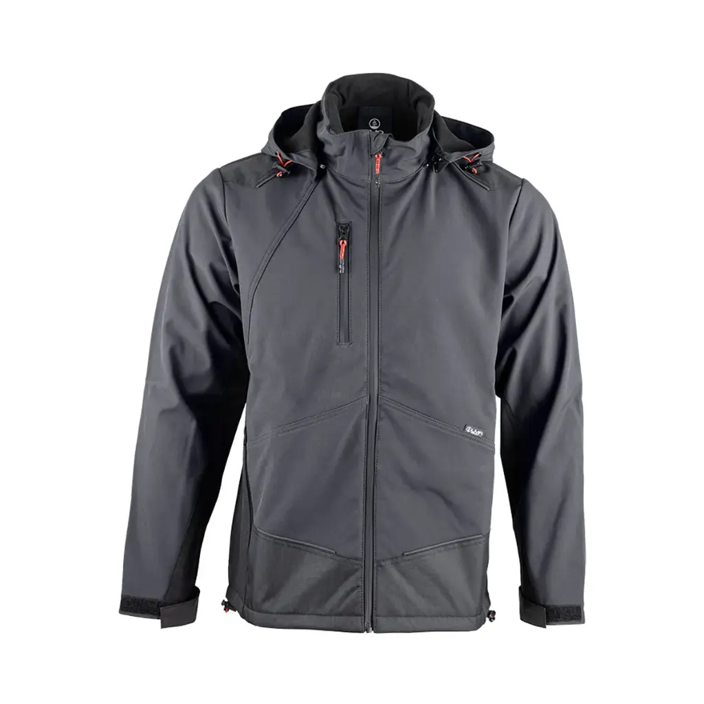 Veste softshell ROCK, 3 couches avec élasthanne - Imperméable et respirante à capuche amovible - 300gr