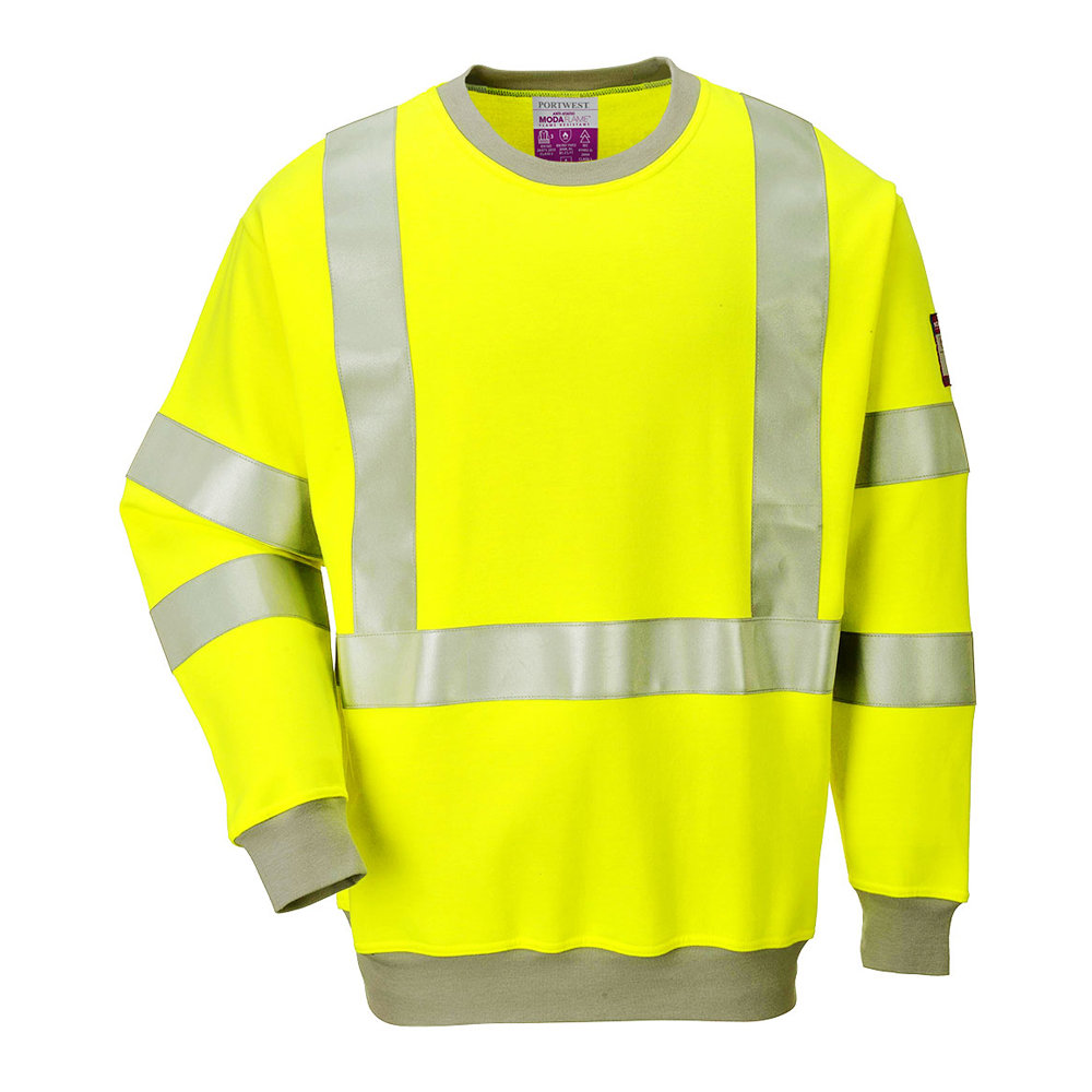 Sweat-Shirt HV antistatique MODAFLAME FR72, Arc électrique et Retardateur de flamme (Jaune)
