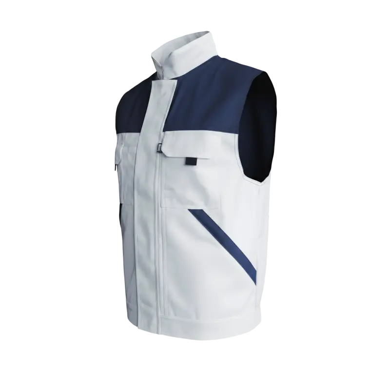 Gilet sans manches MIKE 60%Coton 40%Polyester 310gr blanc/gris