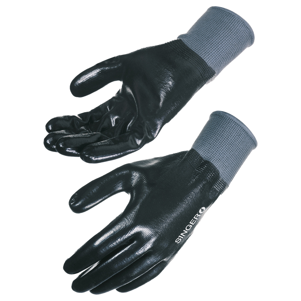 Gants Polyester "NYM157NIB"tout enduits Nitrile Noir (4.1.2.1.X)