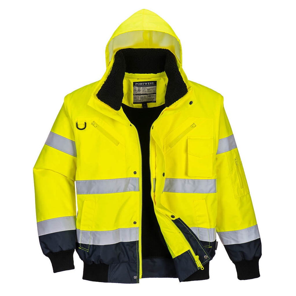 Blouson de pluie HV C465 avec Manches amovibles