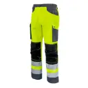 Pantalon HV ROADY EN ISO 20471 Coton/Polyester avec poches genouillères Cordura