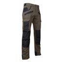 Pantalon bicolore TOURBE, Poches genouillères 60%Coton 40%Polyester 300g (Taupe/Noir)