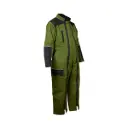 Combinaison ENFANT bicolore ZEPHYR double fermeture 65%Polyester 35%Coton 245g vert mousse/noir