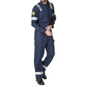 Combinaison double zip avec bandes rétro TECHPROTECT Tissu Zone ATEX 300gr (Marine)