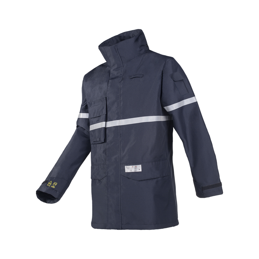 Parka NEWTON Tissu Zone ATEX avec bandes rétro et doublure fixe (Marine)