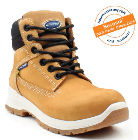Chaussure de sécurité E16 HONEY Mixte - haute en cuir nubuck, S3 SRC HRO ESD + DGUV112-191