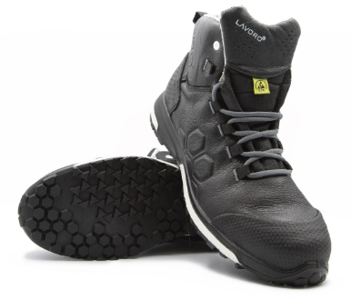 Chaussure de sécurité haute en cuir grainé, KENOBI BLACK S3 SRC HRO ESD