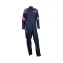 Combinaison Femme bicolore ORGE 2 zips 65%Polyester 35%Coton 245gr bleu foncé/rose