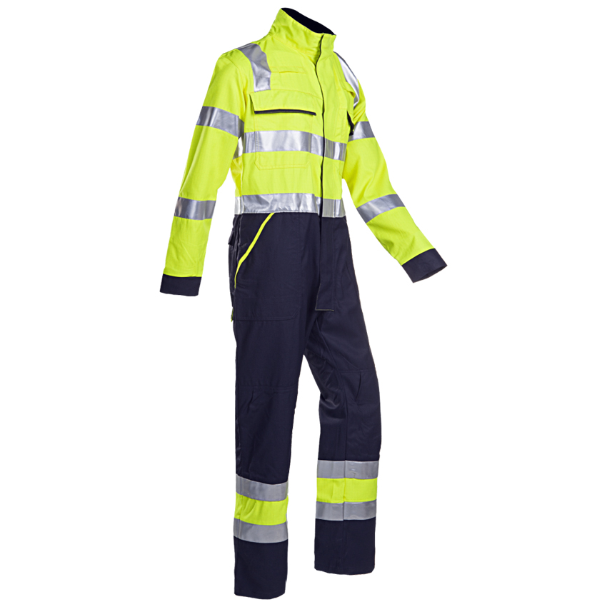 Combinaison HV FAREINS Tissu Zone ATEX, Poches genouillères (Jaune/Marine)