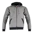 Sweat zippé MADRIER avec capuche doublée 50% Coton 50% Polyester Gris Chiné/Noir 320gr