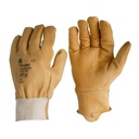 Gants Anti-coupures Cuir fleur de bovin hydrofuge avec protège artère (par 10 paires)