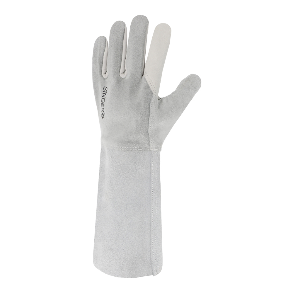 Gants Cuir de bovin Paume fleur, Dos et manchette 20cm croûte (Taille 10)