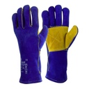 Gants "SOUDEUR BLEU" Cuir croûte de bovin, paume/pouce renforcé (Taille 10)